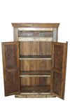 [[Indian vintage cabinet with old pitara doors///Meuble vintage indien avec portes anciennes en pitara]]