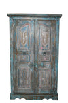 [[Large teak wood cabinet with an old Indian door///Grand meuble en bois de teck avec une ancienne porte indienne]]