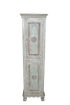 [[Tall and narrow pastel cabinet with carved doors///Armoire pastel haute et étroite avec portes sculptées]]