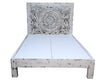 [[Mandala jali bedframe : Whitewashed///Cadre de lit mandala jali : Blanchi à la chaux]]