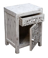 [[Whitewashed Jali bedside table///Table de chevet Jali blanchie à la chaux]]