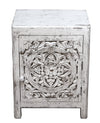 [[Whitewashed Jali bedside table///Table de chevet Jali blanchie à la chaux]]