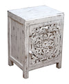 [[Whitewashed Jali bedside table///Table de chevet Jali blanchie à la chaux]]