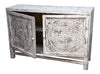 [[Whitewashed mandali jali cabinet with 2 doors///Cabinet mandala jali blanchi à la chaux avec deux portes]]