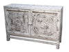 [[Whitewashed mandali jali cabinet with 2 doors///Cabinet mandala jali blanchi à la chaux avec deux portes]]