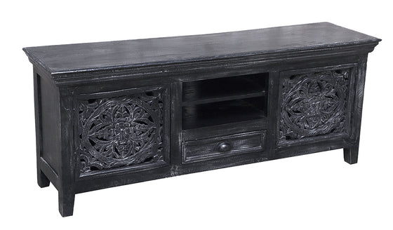 [[Charcoal Mandala jali TV-unit cabinet///Meuble TV mandala jali charbon]]