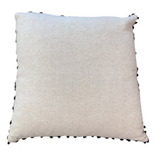  [[Beige cotton cushion with colorful pompoms, 18"///Coussin en coton beige avec des pompons colorés, 18"]]