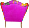Orange and pink embroidered arm chair