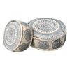 [[SURYA embroidered cotton pouf : Grey///SURYA pouf brodé en coton : Gris]]