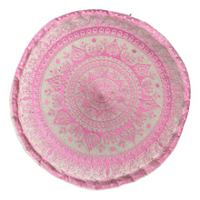  [[SURYA embroidered cotton pouf : Pink///SURYA pouf brodé en coton : Rose]]