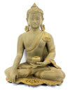 [[Vintage green and gold brass Buddha statue///Statue de Bouddha en laiton vert et or vintage]]