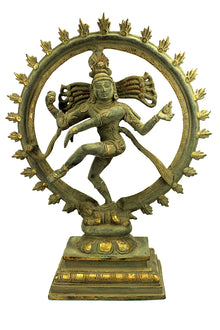  [[Vintage green brass Dancing Shiva statue///Statue de Shiva dansante en laiton vert vintage]]