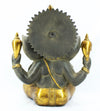 [[Antique black and gold brass Ganesh statue///Statue de Ganesh en laiton noir et or antique]]