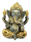 [[Antique black and gold brass Ganesh statue///Statue de Ganesh en laiton noir et or antique]]
