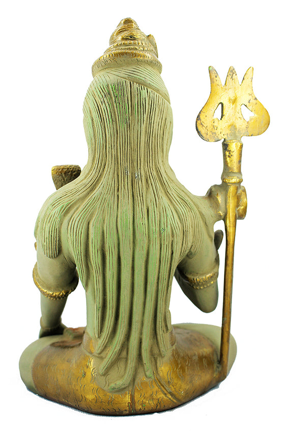 [[Vintage green and gold brass Shiva///Shiva en laiton vert et doré vintage]]
