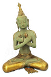 [[Vintage green and gold brass Vajradhara Buddha///Bouddha Vajradhara en laiton vert et doré vintage]]