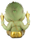 [[Vintage green and gold brass Ganesh statue///Statue de Ganesh en laiton vert et or vintage]]