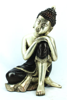  [[Black silver brass Buddha statue///Statue de Bouddha en cuivre noir et argent]]