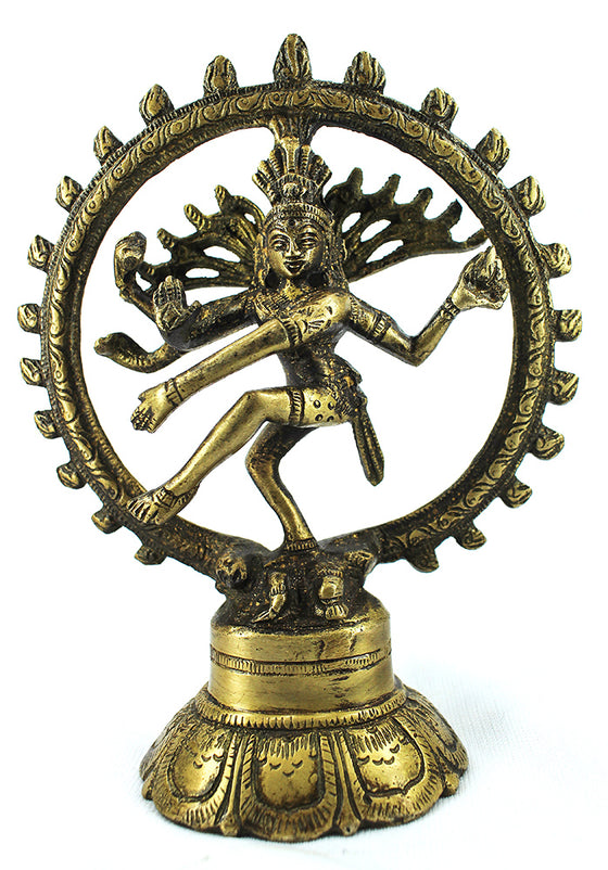 [[Antique gold brass Dancing Shiva///Shiva dansante en laiton doré antique]]