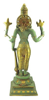 [[Vintage green and gold brass Vishnu///Vishnu en laiton vert et or vintage]]