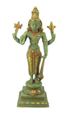[[Vintage green and gold brass Vishnu///Vishnu en laiton vert et or vintage]]
