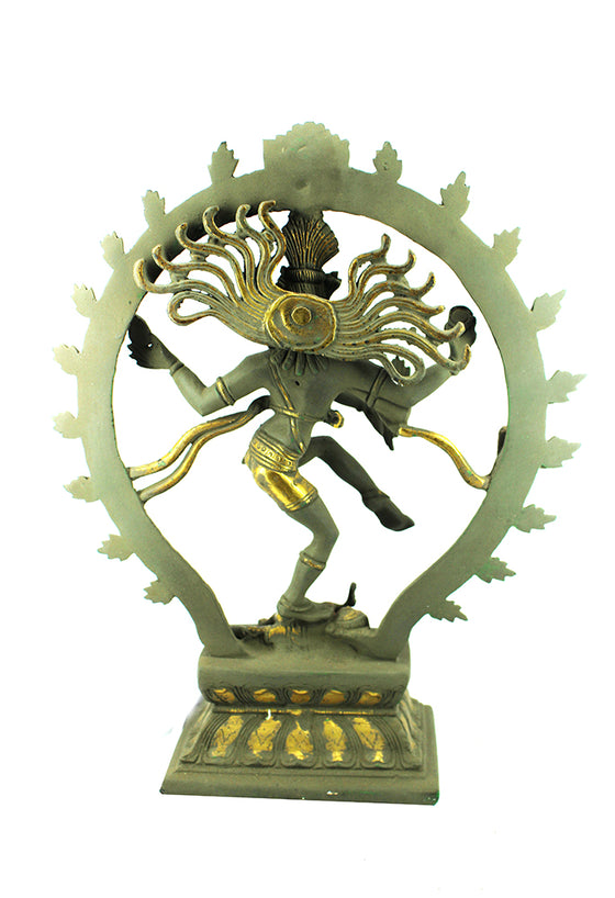 [[Antique gray and gold brass Nataraja///Nataraja en laiton gris et or antique]]