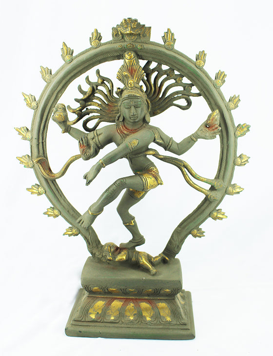 [[Antique gray and gold brass Nataraja///Nataraja en laiton gris et or antique]]