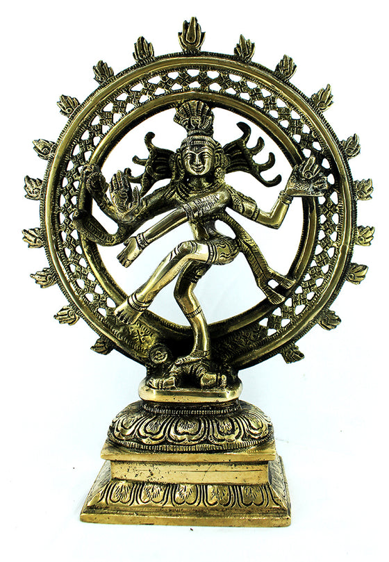 [[Antique gold brass Dancing Shiva///Shiva dansante en laiton doré antique]]