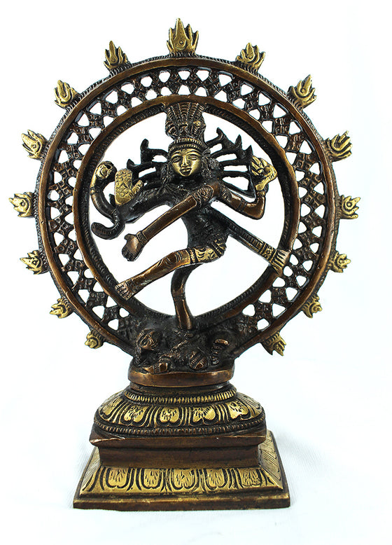 [[Copper and gold brass Dancing Shiva///Shiva dansante en laiton doré et cuivré]]
