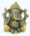 [[Antique gray and gold brass Ganesha///Ganesha en laiton gris et or antique]]