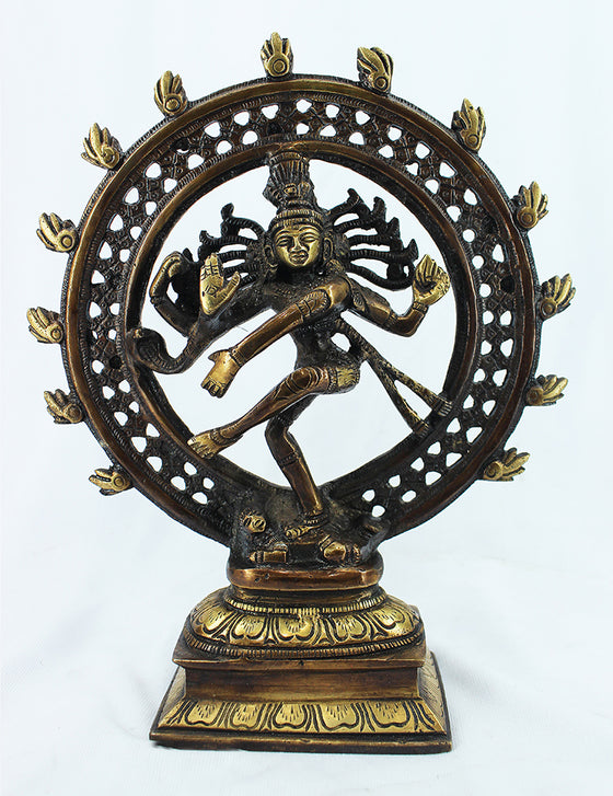 [[Copper and gold brass Dancing Shiva///Shiva dansante en laiton doré et cuivré]]