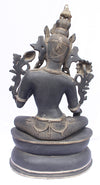 [[Antique black silver brass Tara statue///Statue de Tara en cuivre noir et argent antique]]