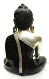 [[Black silver brass Buddha statue///Statue de Bouddha en cuivre noir et argent]]