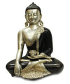 [[Black silver brass Buddha statue///Statue de Bouddha en cuivre noir et argent]]