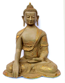  [[Antique gray and gold brass Buddha///Buddha en laiton gris et or antique]]