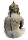 [[Antique gray and gold brass Buddha///Buddha en laiton gris et or antique]]