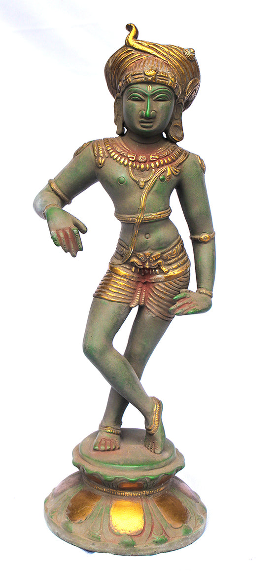 [[Vintage green and gold brass Shiva statue///Statue de Shiva en laiton vert et or vintage]]