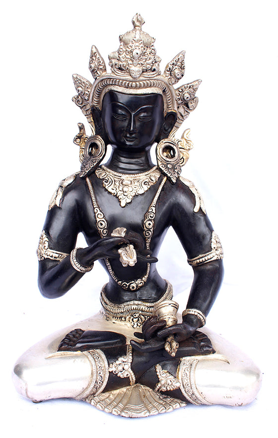 [[Black and silver brass Vajrasatva///Vajrasatva en laiton noir et argent]]