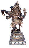 [[Antique gray and silver brass Ganesha statue///Statue de Ganesha en laiton gris et argent antique]]