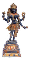 [[Antique black and gold brass Ardhanari statue///Statue de Ardhanari en laiton noir et or antique]]