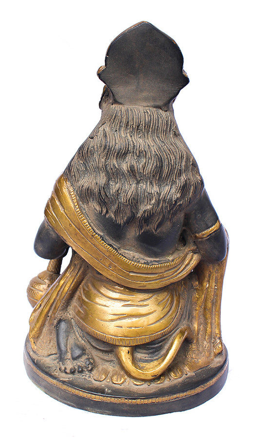 [[Antique gray and gold brass Hanuman///Hanuman en laiton gris et or antique]]