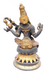 [[Antique black and gold brass Saraswati statue///Statue de Saraswati en laiton noir et or antique]]