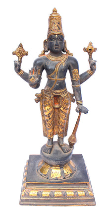  [[Antique black and gold brass Vishnu statue///Statue de Vishnu en laiton noir et or antique]]