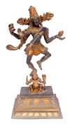 [[Antique gray and gold dancing Shiva///Shiva dansante en laiton gris et doré antique]]