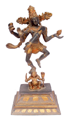  [[Antique gray and gold dancing Shiva///Shiva dansante en laiton gris et doré antique]]