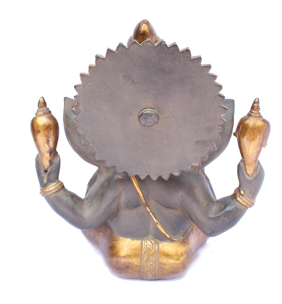 [[Antique gray and gold brass Ganesha///Ganesha en laiton gris et or antique]]