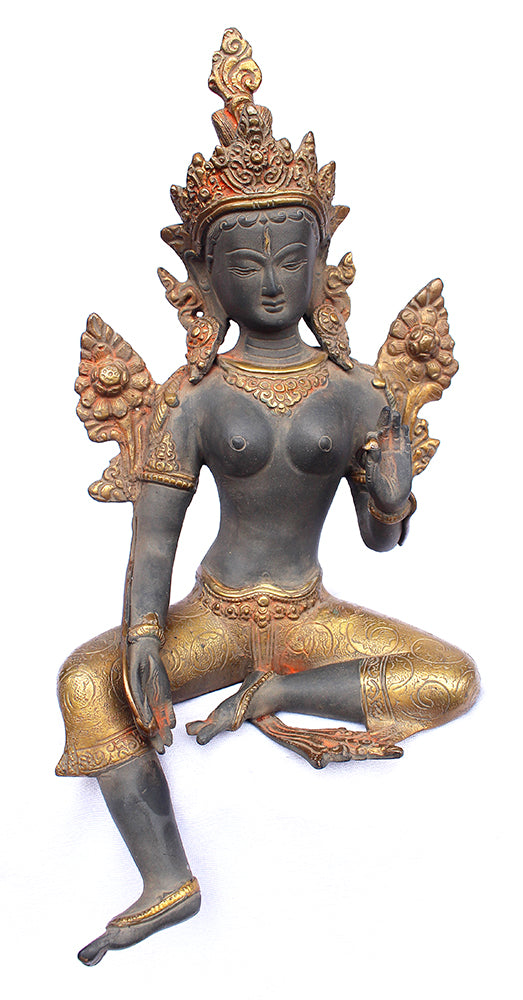 [[Antique gray and gold brass Tara///Tara en laiton gris et or antique]]