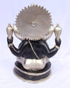 [[Black silver brass Ganesh statue///Statue de Ganesh en laiton noir et argenté]]