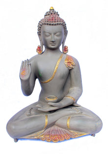  [[Antique gray and gold brass Buddha///Buddha en laiton gris et or antique]]