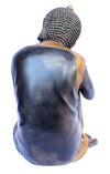 [[Antique black and gold brass Buddha statue///Statue de Buddha en laiton noir et or antique]]
